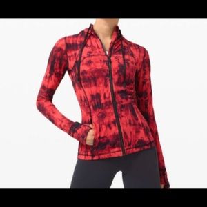 Lululemon Hooded Define Jacket Nulu Game Day SIZE 6 RED & BLACK TIE DYE hoodie